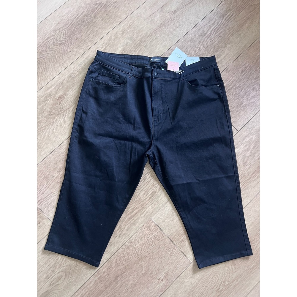 Only Carmakoma Womens Black Denim Capri Pants Size 54 US 3XL Cropped Jeans NWT - Picture 4 of 5